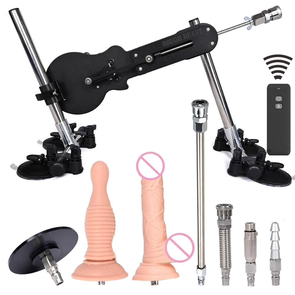 ROUGH BEAST Automatic Sex Machine with Dildo Attachment Wireless 70W Power Masturbation Machine for Women Telescopic Men Sex Toy