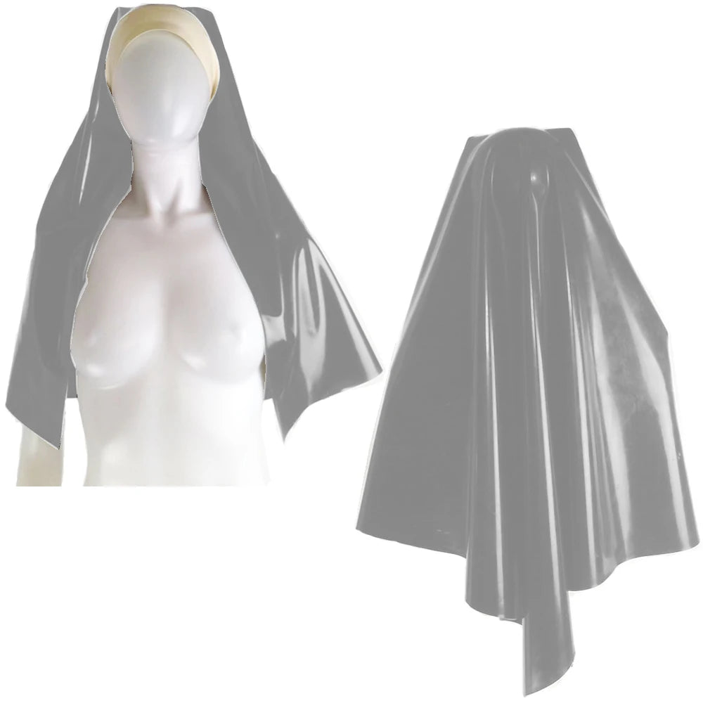 Unisex Nun Headgear Women Cosplay Costumes Maid Role Play Nun Sister Uniform LATEX FAUX