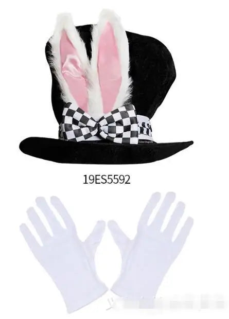 Rabbit Ear Hat Pocket Watch Stocking Bow Tie Nose Set Easter Day Ecowalson Halloween White Rabbit Hat Alice Wonderland Cosplay