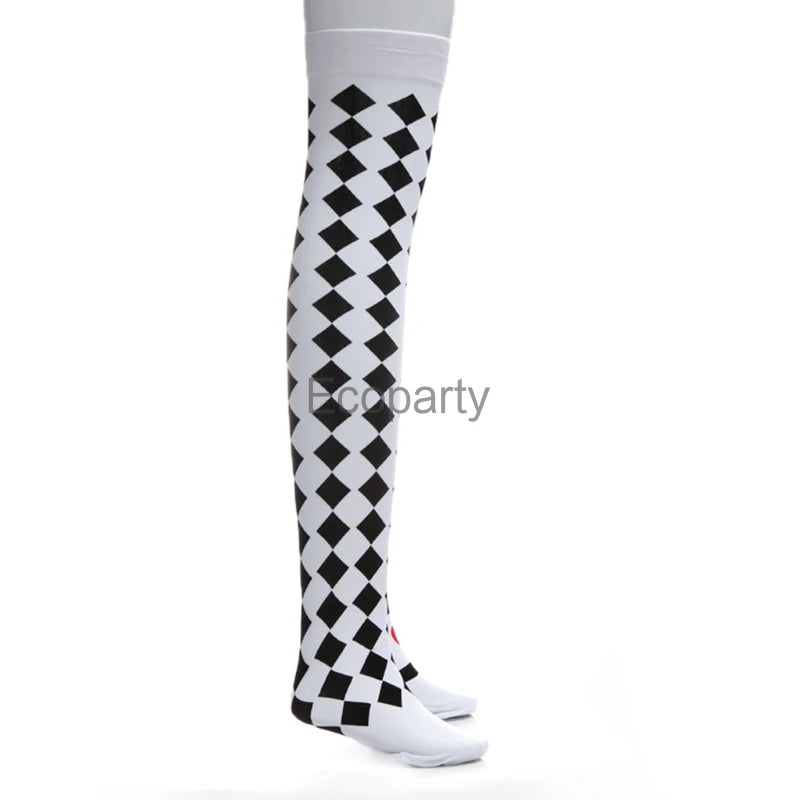 Poker Card Suit Print Thigh High Stockings Cosplay Costume Long Socks Halloween WOMEN SOCKs COSTUME ACCESSORIES FUNNY GIFTS