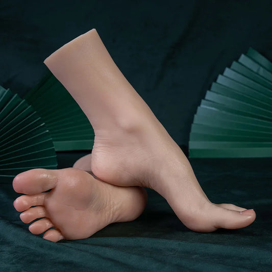 Silicone Foot Model High Quality Simulation 1:1 Female Mannequin Feet Fetish Footjob Nail Art Practice 24CM TG4001