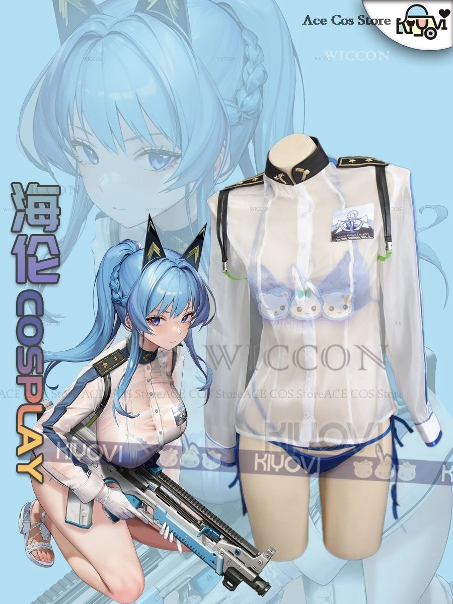 Helm Aquamarine Cosplay Costume NIKKE: The Goddess of Victory Helm Sexy Bikini Women Uniform Halloween RolePlay Party Outfit