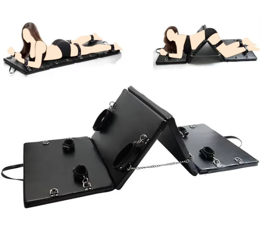 Sex Bondage Restraint BDSM Sex Furniture PU Leather Fetish Restraints System Portable Collapsible Sex Bed Sex Toys for woman