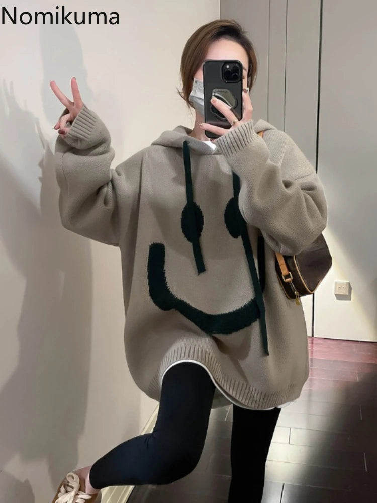 Thicked Oversized Pullovers for Women 2025 Fall Winter Clothing Hooded Casual Jumper Fashion Knitting Sweater Tops Sueter Mujer