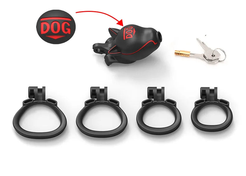 Puppy IDO Male Chastity Cage Adult Bondage Sex Toys Cb Lock with 4 Size Penis Rings Discree Preventing Cheating Chastity Device