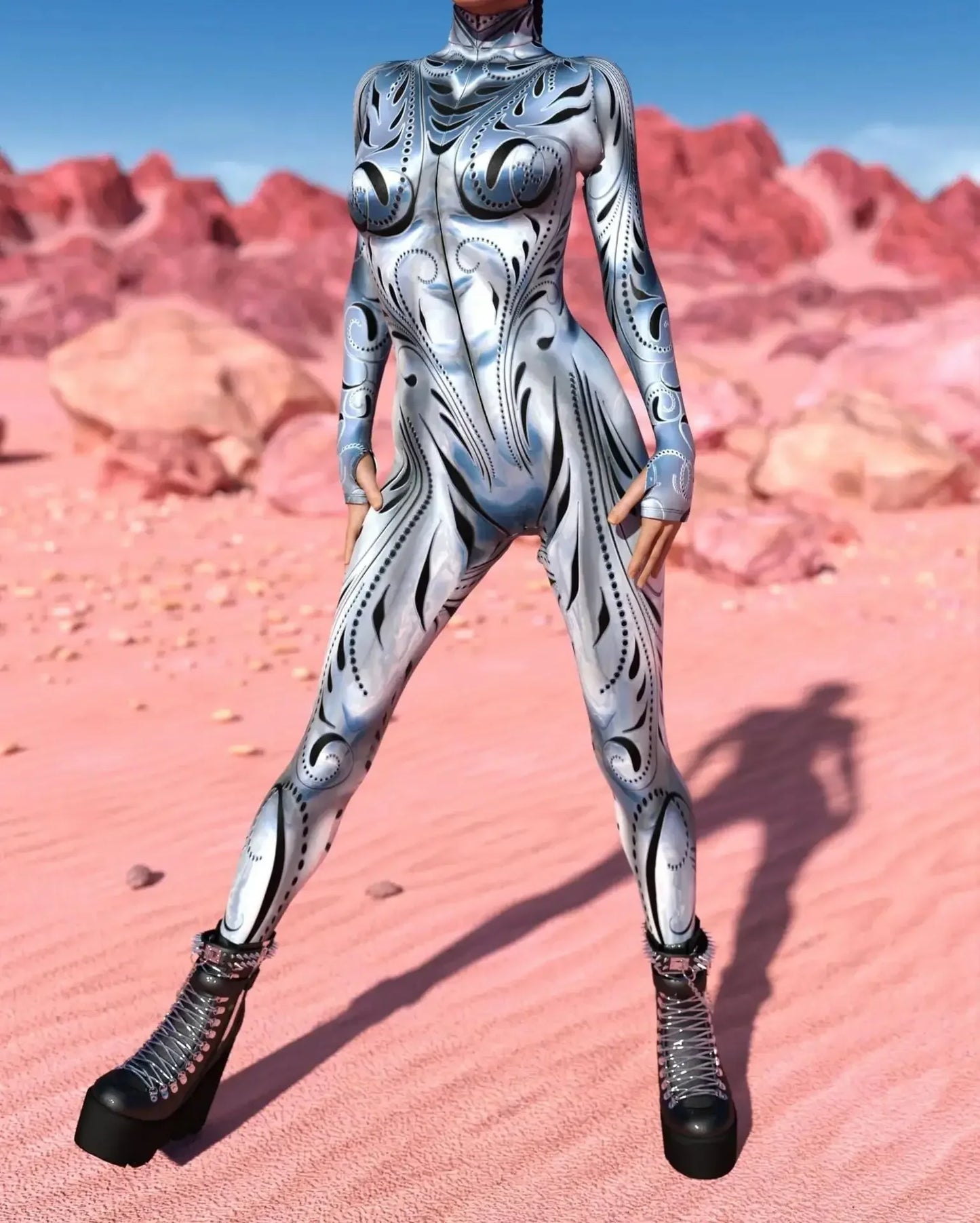 Psychedelic Mesh Cosplay Jumpsuit Catsuit Mesh Zentai Suit Rave Unique Suits Burning Man Festival Women Halloween Party Bodysuit
