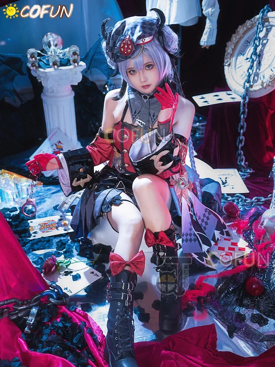 COFUN Game Genshin Impact Fontaine Witch M Cosplay Costume Halloween Outfits Game Clothing Women Anime Dress