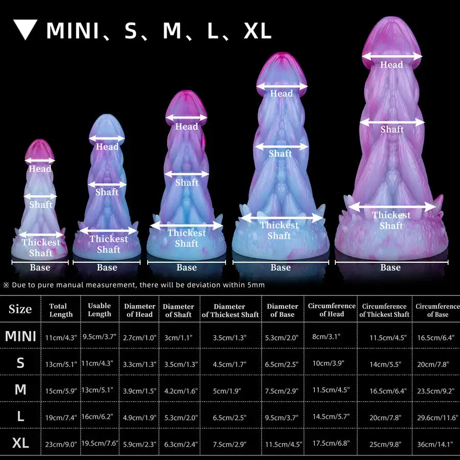 MOOM Liquid Silicone Anal Dildo Weird ALIEN Shape Huge MINI -XL