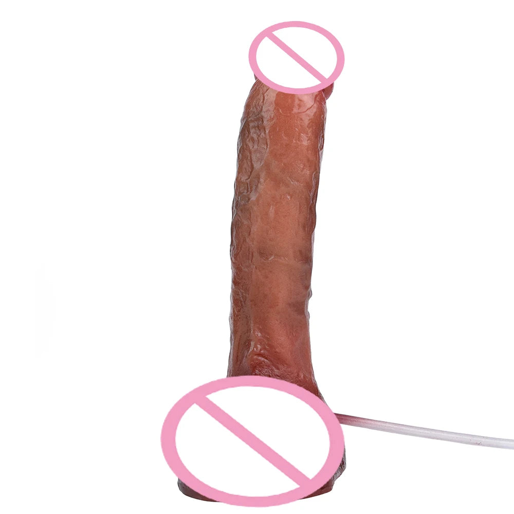 ASHBURN Lifelike Squirting Penis Silicone Ejaculation Large Realistic Dildo With Sucker Skin Touch