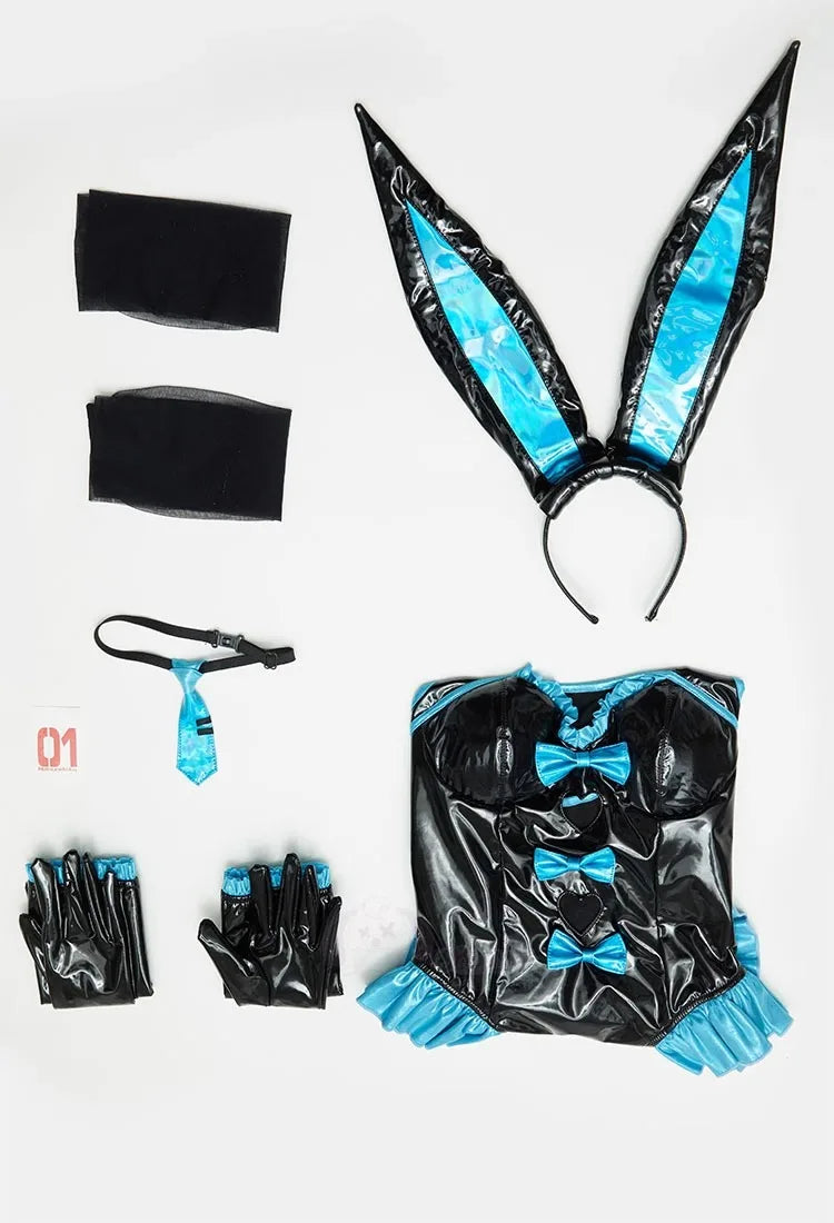 Anime Bunny Girl Cosplay Costumes Women Sexy See Through Bodysuit Socks Suit Cute Rabbit Ears Uniform Halloween Carnival Clothes