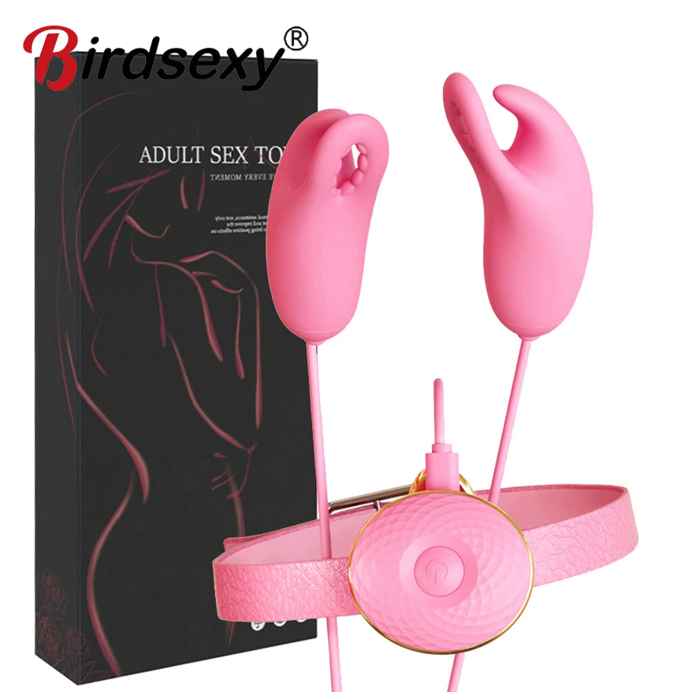 Nipple Clamp Vibrating Choker Vibrator For Women Breast Massage Fetish To Breast Labia Clip Stimulation Massager Bdsm Bondage