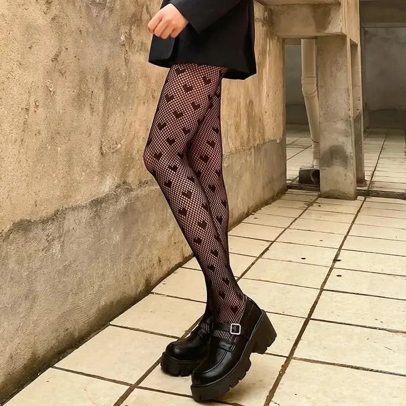 New Sex Sheer Pantyhose High Elastic Jacquard Red Fishnet Stockings Socks Sexy Stockings Flame Net Pants Spider Skull Tights