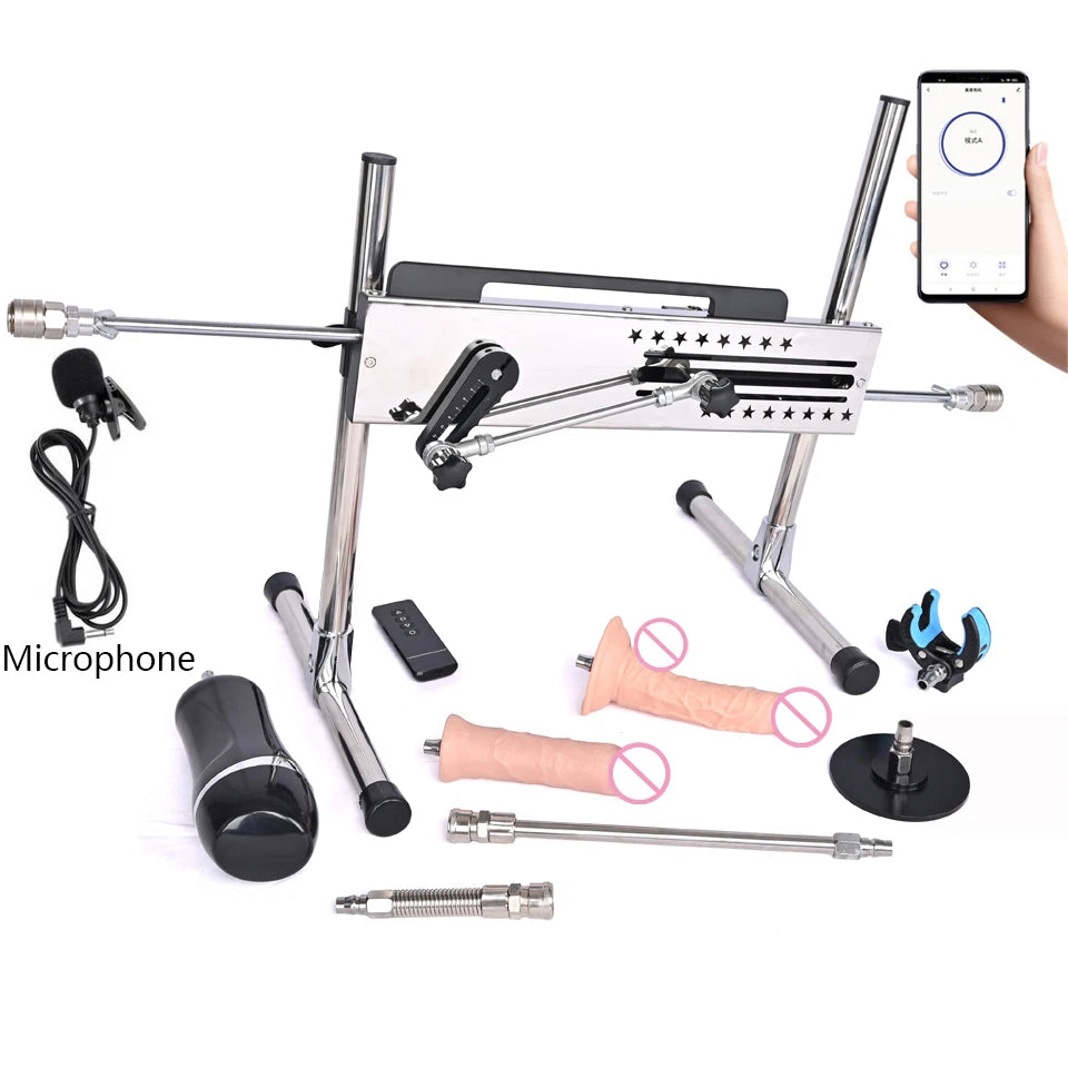 ROUGH BEAST Sex Machine Automatic with Dildo Attachment for Women Telescopic 120W Power Masturbation Machine Vac-U-Lock Sex Toys