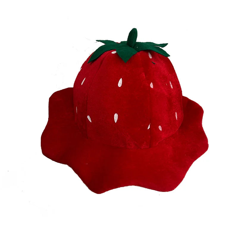 Berry Beanie Beret Women Strawberry Shortcake Hat Bonnet Girls Strawberry Hat For Adult Fruit Cap Halloween Costume Prop