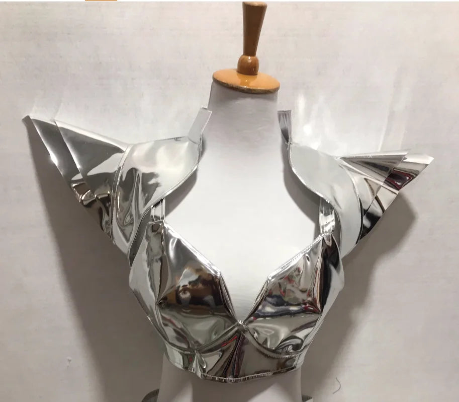 ASHBURN™ “SIREN PROTOCOL” Command Set – Gloss Bra Top + Mini Skirt + Obsidian Armor Jacket (3-Piece Ritual Ensemble)