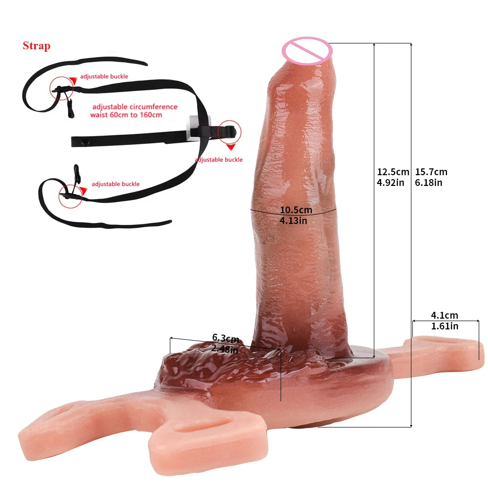 ASHBURN Wireless Control Strapon Silicone Vibrating Penetrate Sex Grinders Realistic Vagina Dildos Underwear Pad Anal Massage