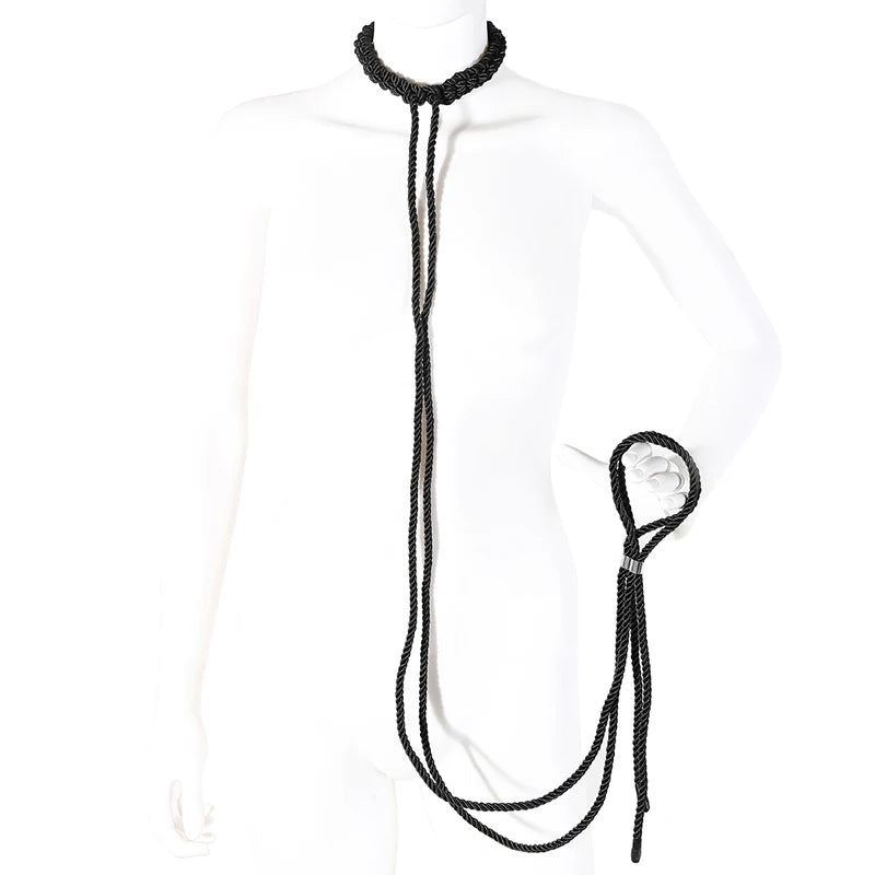 Sex Bdsm Collar Traction Rope Adjustable Cotton Rope Slave Collars Bdsm Bondage Collar Sex Toys For Woman Restraints SM Product