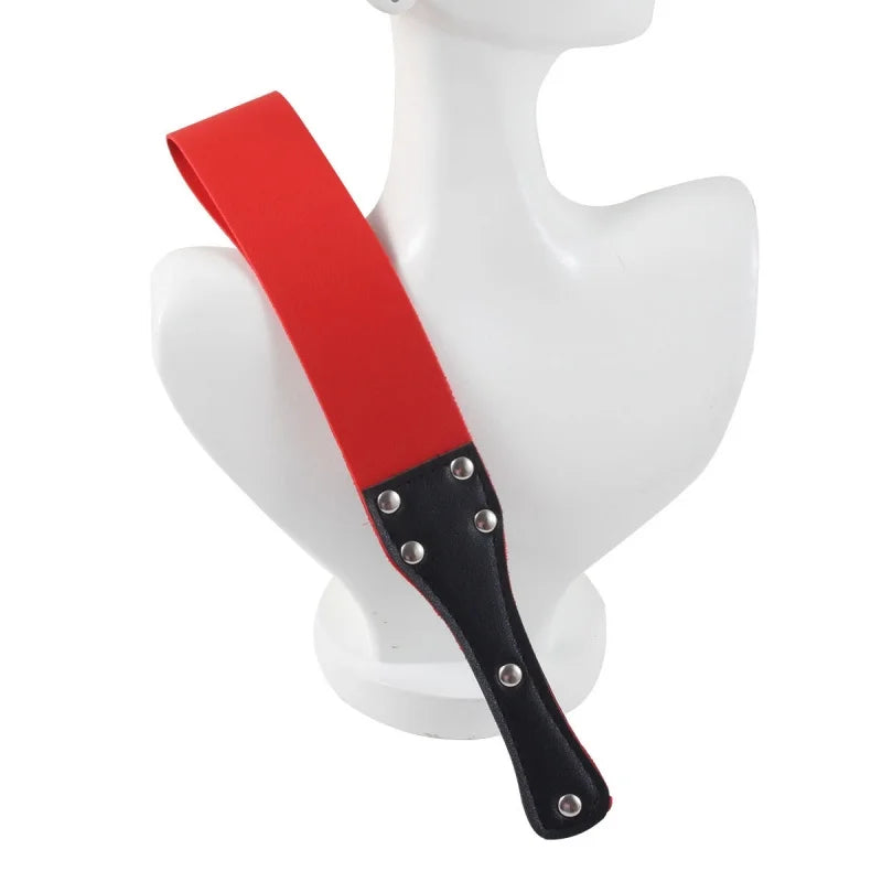 2Pcs/Set Leather Spanking Paddle Eye Mask Fetish Beat Bdsm Kit Submissive Slave Sex Toys Adult Games Flirt Whip Flogger Slapper