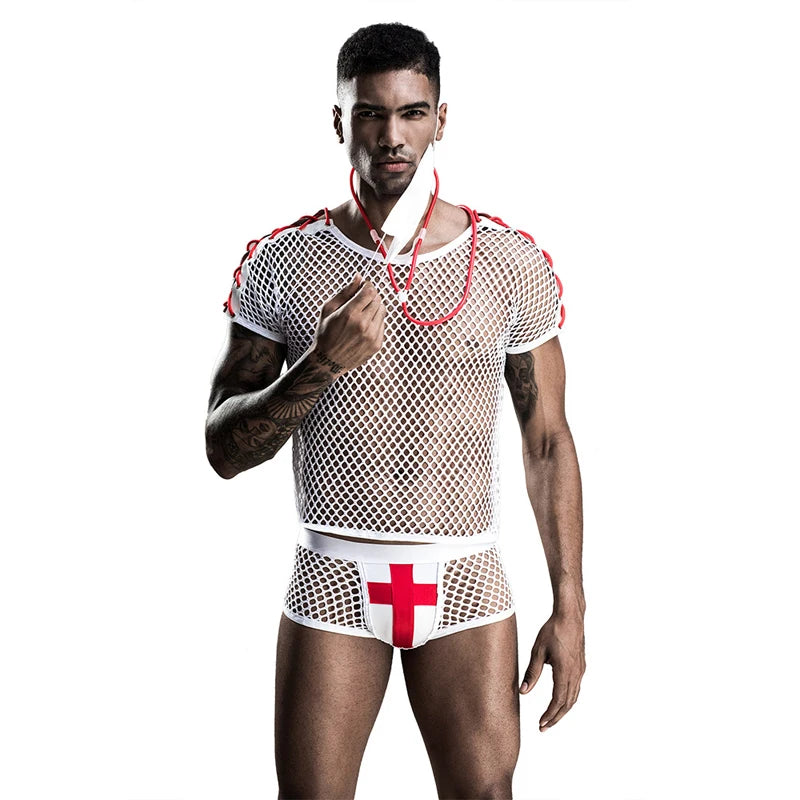 Multiple Sexy Men Navy Sailor Suit Cop Doctor Prisoner Costume Erotic Temptation Playsuit Cosplay Party Fancy Dress