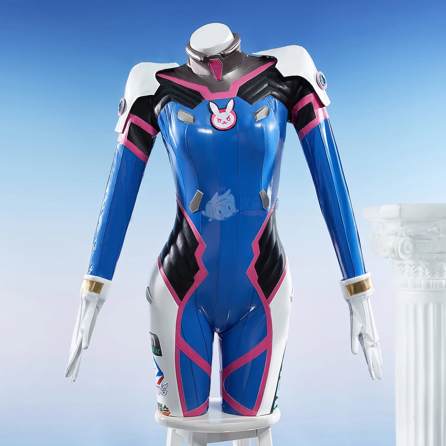Game Overwatch D.Va Cosplay OW Costume Sexy leather women jumpsuit wig prop accessory set Halloween party D.Va uniform