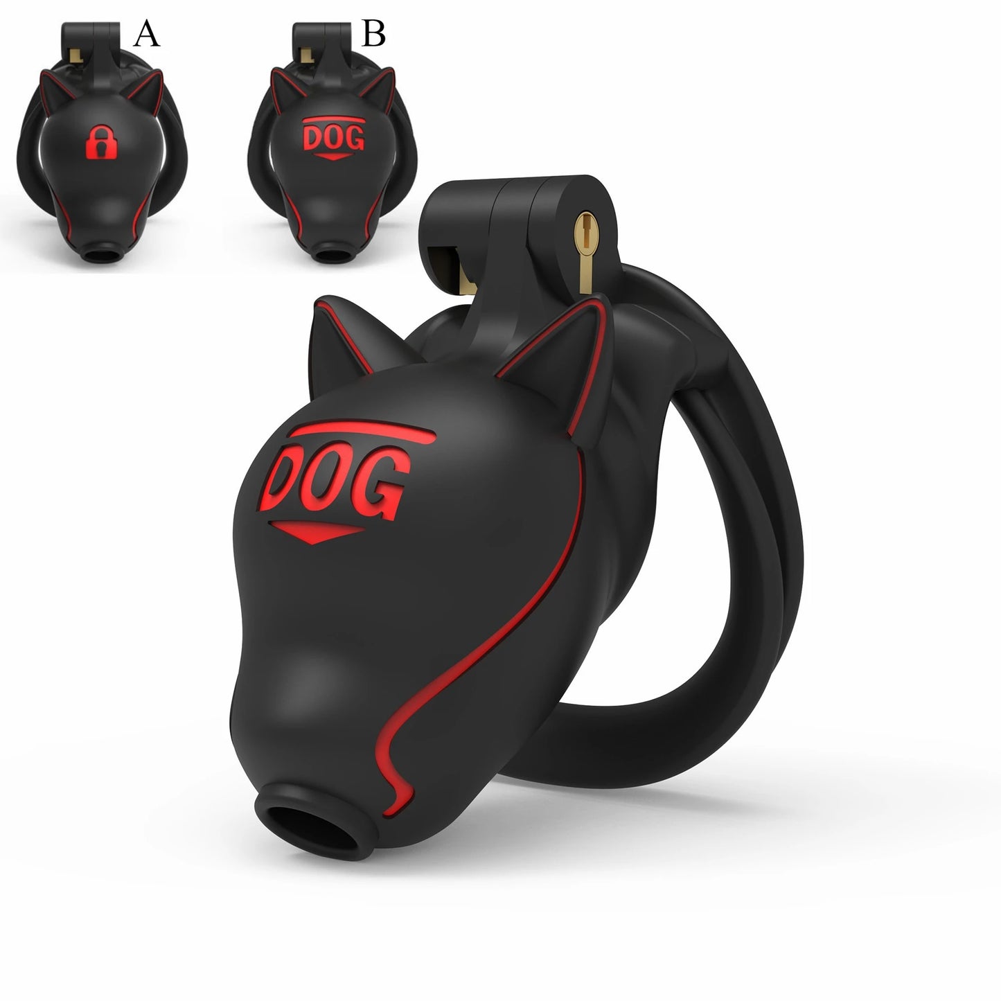 Puppy IDO Male Chastity Cage Adult Bondage Sex Toys Cb Lock with 4 Size Penis Rings Discree Preventing Cheating Chastity Device