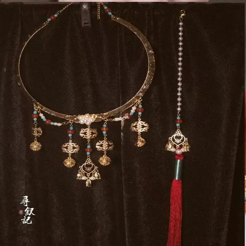 Heavenly Officials Bless Crown Prince Joy God Yue Shen's Wedding Dress Hair Crown Xie Lian Hair Crown Cosplay Han Fu Halloween