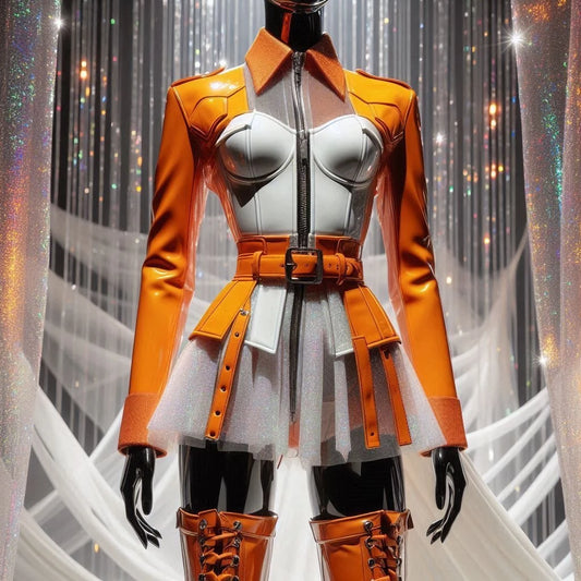 Orange Gogo Dancer Clothing Nightclub Bar Party Clothes Carnival Stage Performance Costume
