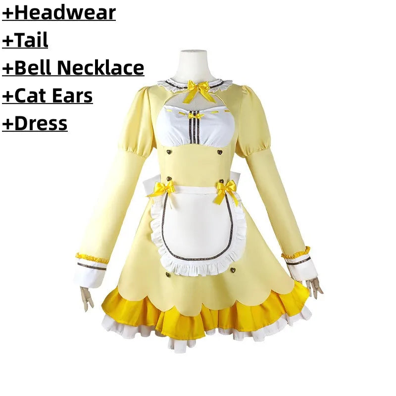 Anime Game Nekopara Chocola Vanilla Cosplay Costume Wig Maid Dress Lolita Servant Skirt Woman Sexy Kawaii Birthday Party Suit