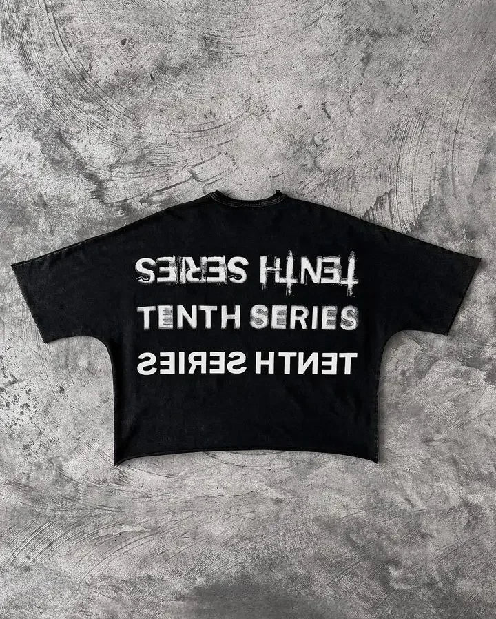 Streetwear New Hip Hop Gothic Graphic Print Oversized T Shirt for Men and Women Retro Fashion Round Neck Cotton Short Sleeve Top