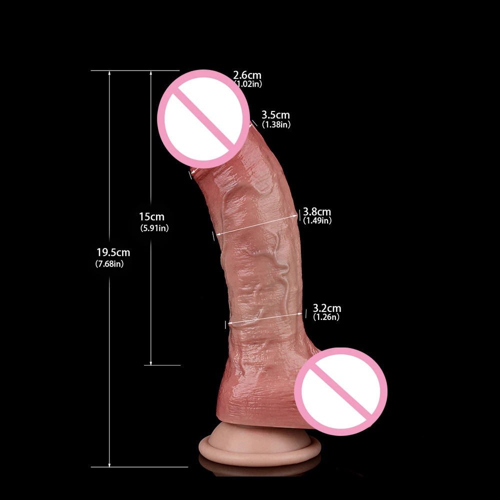 ROUGH BEAST Double Layer Soft Silicone Realistic Silicone Dildo Clitoral Vagina and Anal Stimulation with Strong Suction