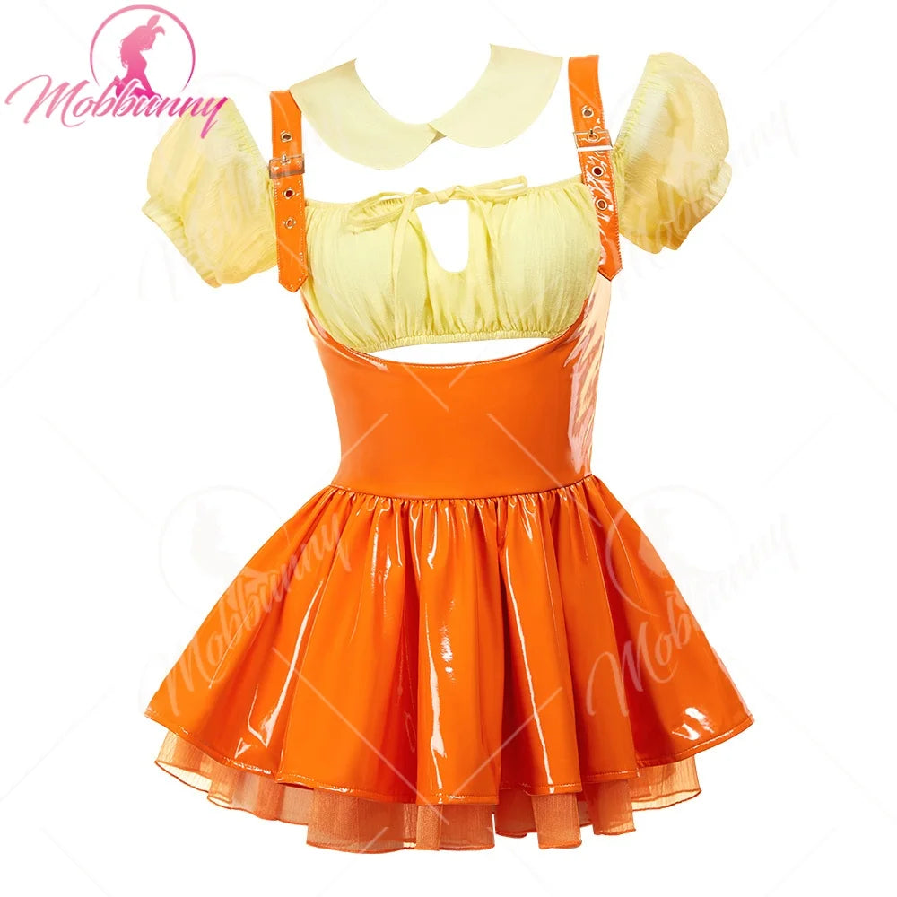 Mobbunny Women Game Derivative Sexy Lingerie Suit Off-Shoulder Crop Top and Skirt with accessories