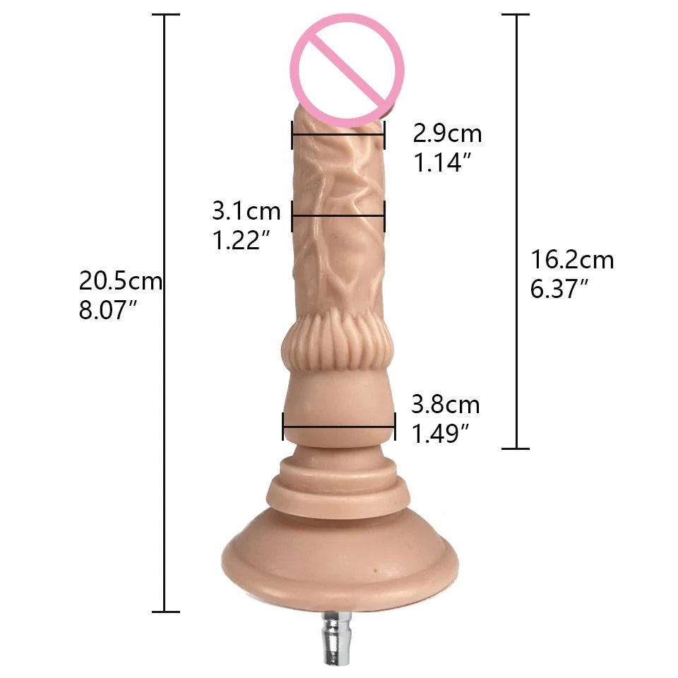 ROUGH BEAST Sex Machine Flesh-colored Dildos Attachment for Vac-U-Lock Masturbation Machine Automatic Sex Toy Accessories