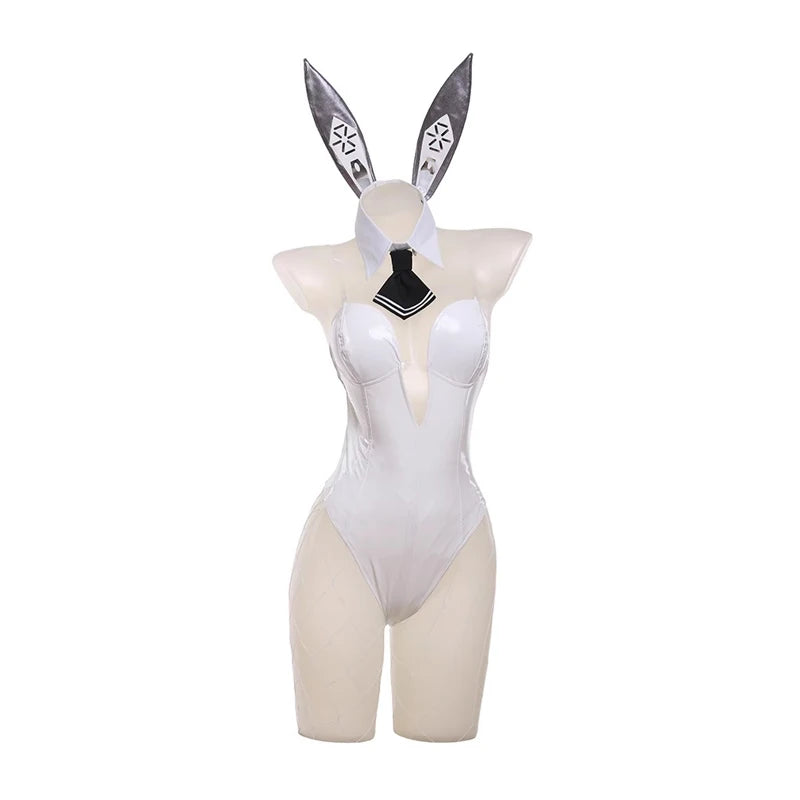 ROLECOS NIKKE Goddess of Victory Blanc Bunny Girl Costume Noir Bunny Suit Women Sexy Cosplay Suit White and Black Jumpsuits