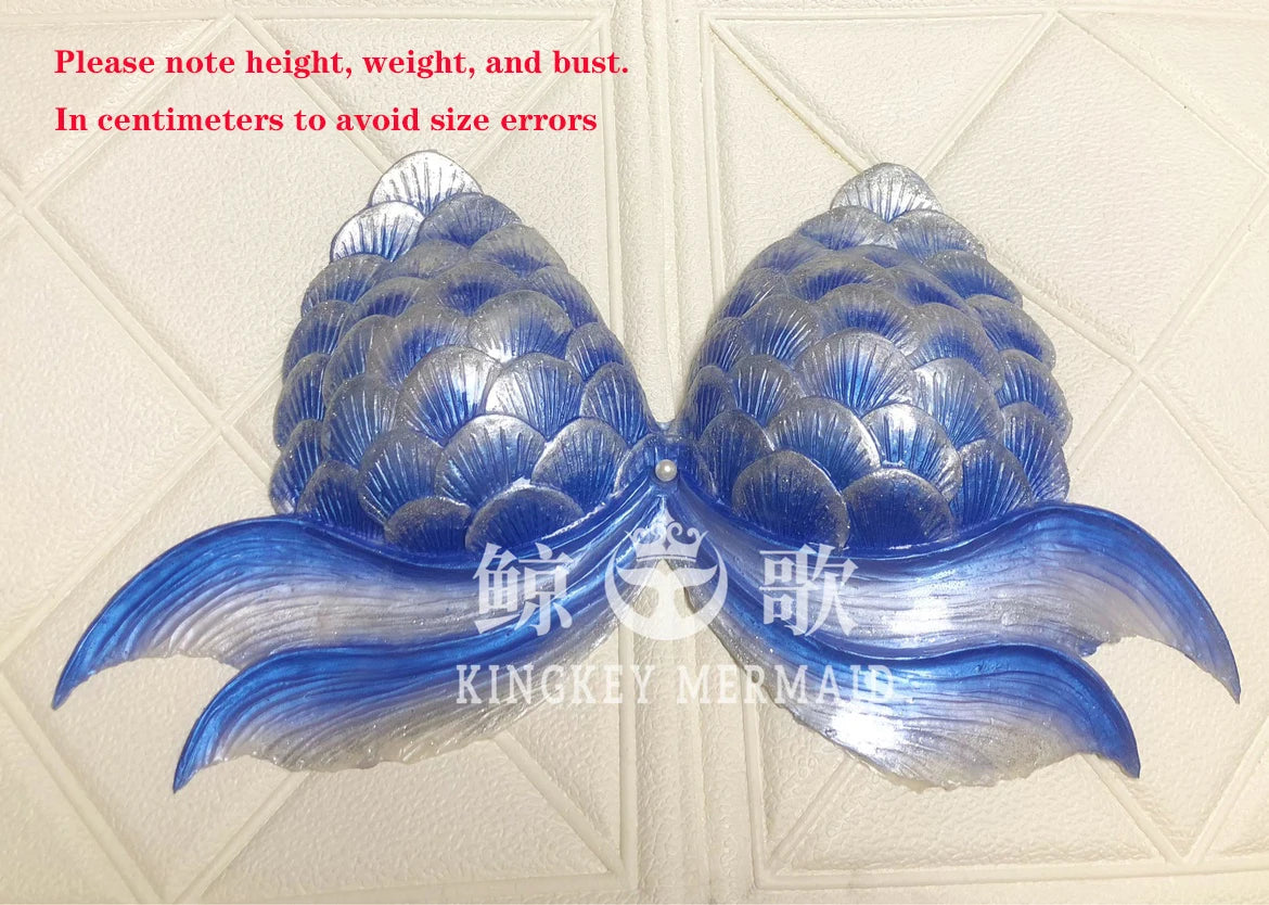 Super Beautiful Mermaid Bikini Silicone Bra Summer Swimming Free Diving Cosplay Mermaid Bra Oceanarium Bar Performance Clothing