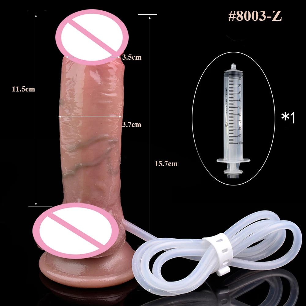 ASHBURN Skin Touch Lifelike Squirting Penis Silicone Ejaculation Realistic Dildo Sex Toys For Women Anal Plug Flirting Masturbate