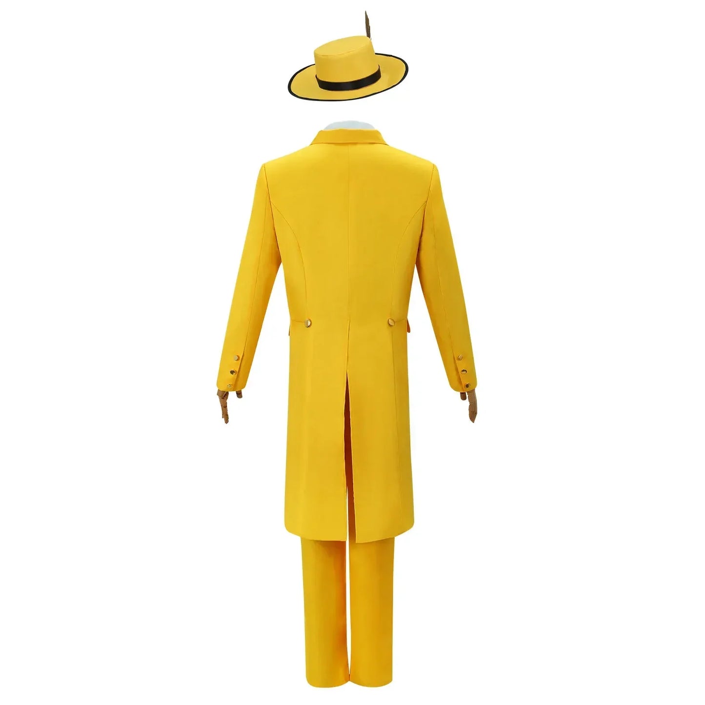 Movie The Mask Cosplay Costume Jim Carry Cosplay Yellow Uniform Carnival Party Suit Hat Green Mask Halloween Carnival Costume