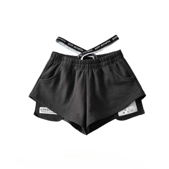 2025 Summer New Women's Casual Sports Shorts High Waist Design Letter Bandage Y2k Shorts Hot Pants