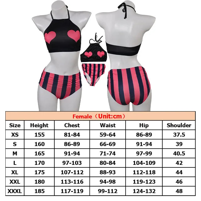 New Fashion Velvette Cosplay Cartoon Bikini Swimsuit Costume Roleplay Swimwear Outfits Halloween Carnival Party Suit