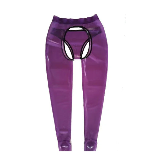 New Style 100% Latex Rubber Pants Women Sexy Purple  Party Size XS-XXLHalloween