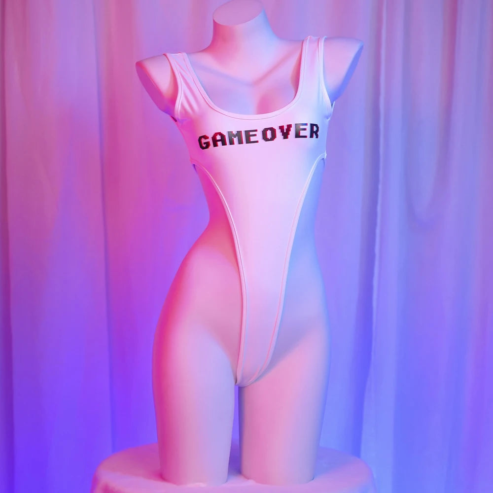 AniLV Strawberry Game Over Handle High Slit Lenther Tight Bodysuit Uniform Clothes Swimsuit Cosplay Costume