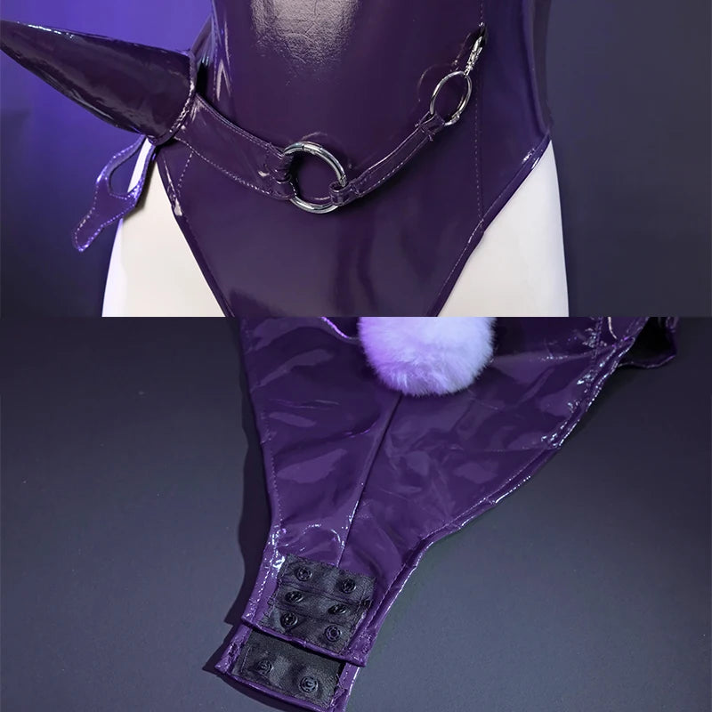 ROLECOS Original Freeing Nazumi Yakuwa Bunny Girl Costume Halloween Party Roleplay Adult Purple Bunny Suit Sexy Women Uniform
