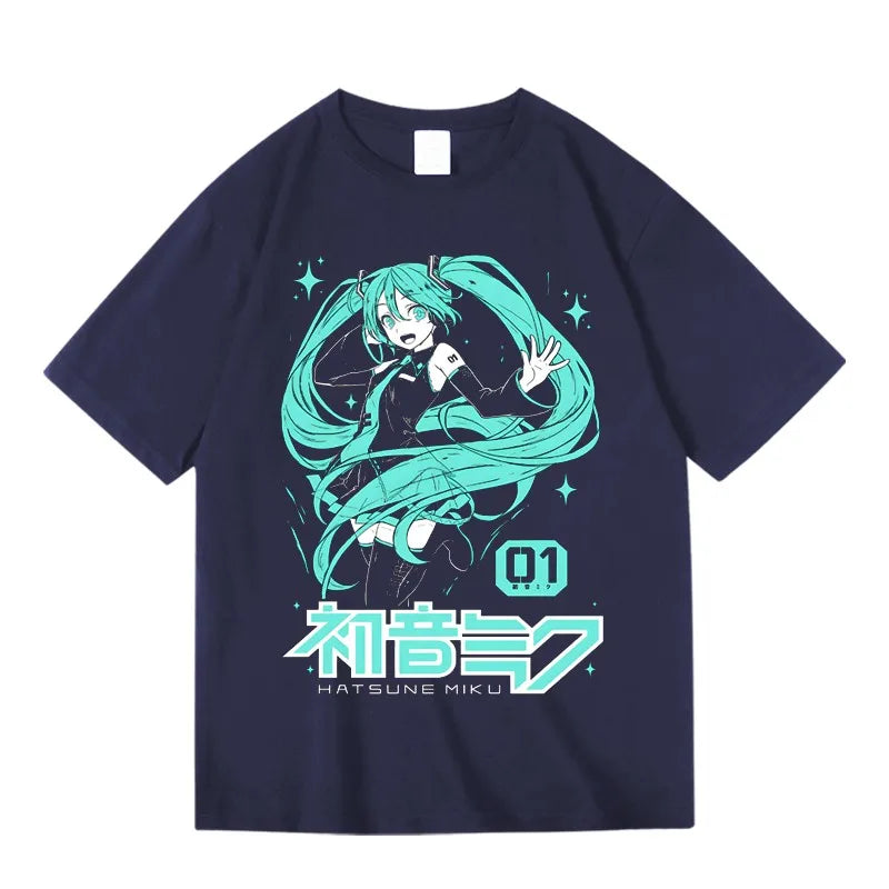 Japanese Anime T-shirt Men's Summer Casual Fashion Trend Short-sleeved Loose and Comfortable Pure Cotton Men's and Women's Tops