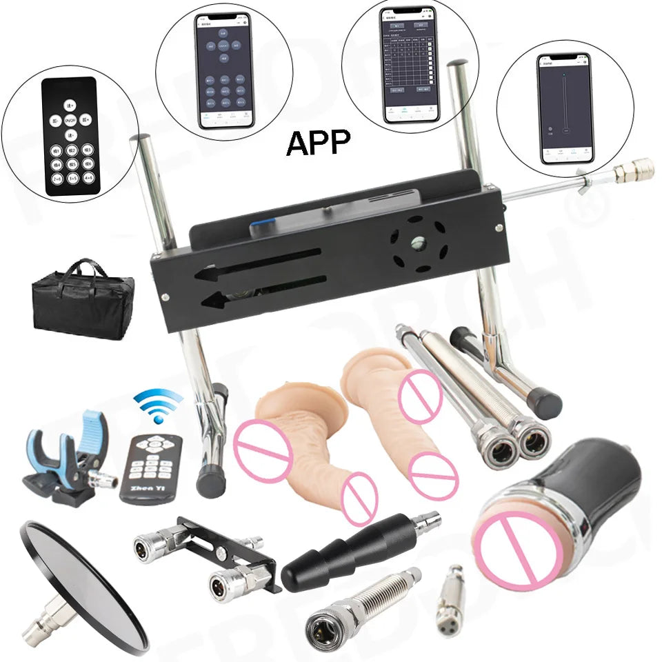 NEW Wireless APP Sex Machine with Amazing Features,Powerful,All Angle Adjustable,No Moveback Machine,200W motor, stroke 15cm