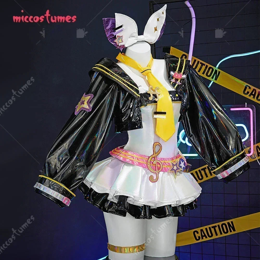 Miccostumes 24Hours Shipping Unisex Anime Rin Cosplay Costume Top Vest Set and Pants with Tie Halloween Cosplay Costumes
