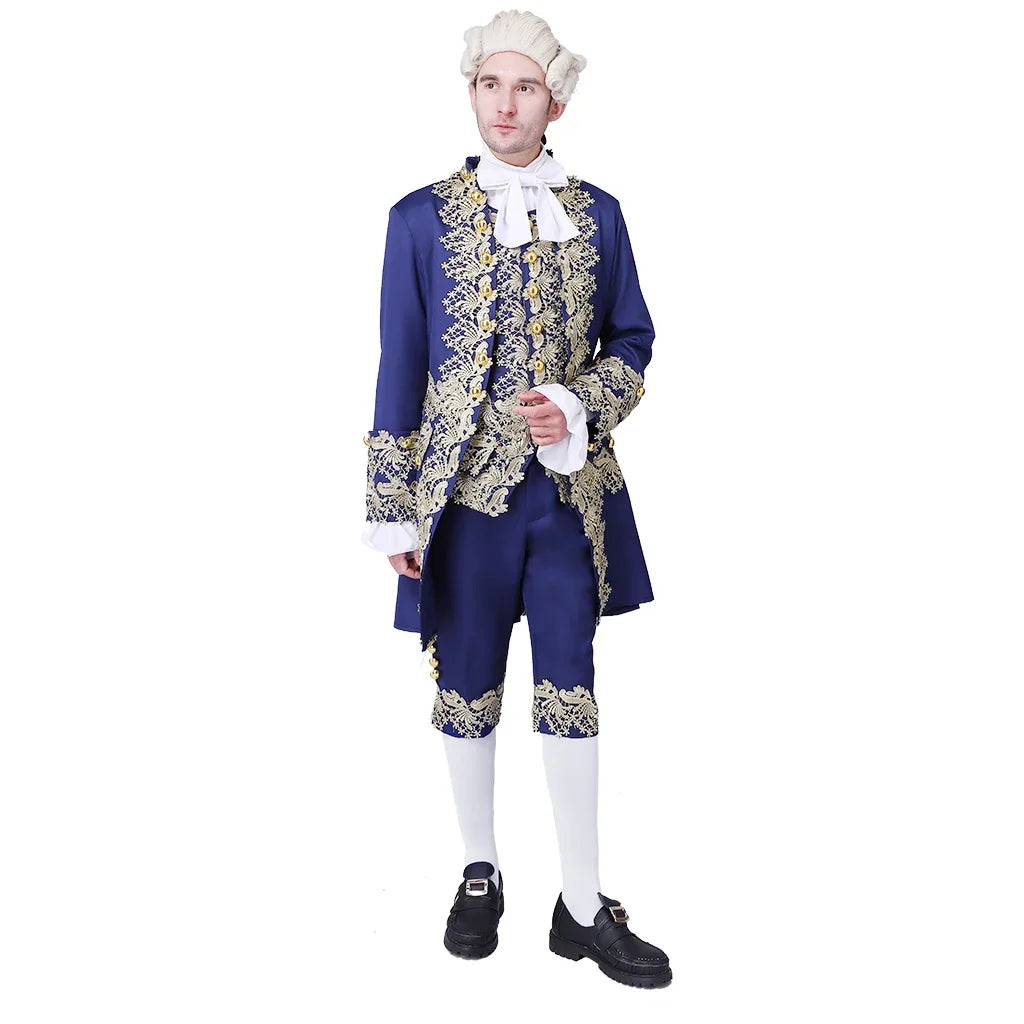 18th Century Men's Victorian Costume Regency Tailcoat Jacket Marie Antoinette Costume Suit Halloween Partywear Costume Outfit