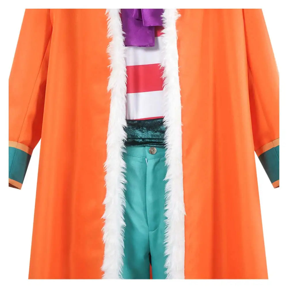 Disguise Clown Buggy Cosplay Hat Tie Coat Pants Clothing Anime Pirate Costume Adult Men Roleplay Fancy Dress Up Party Clothes