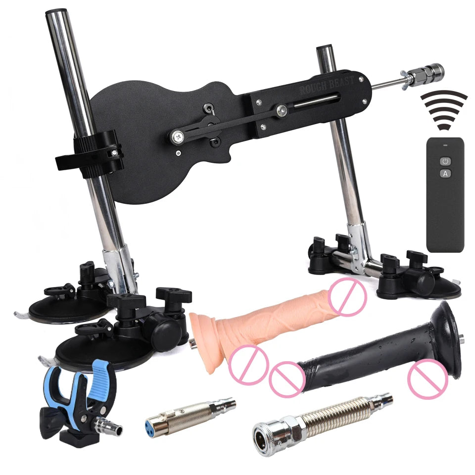 ROUGH BEAST Sex Machine Automatic with Dildo Attachment for Women Telescopic 120W Power Masturbation Machine Vac-U-Lock Sex Toys