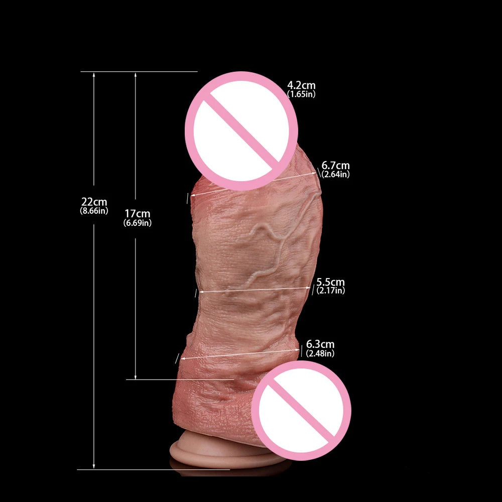 ROUGH BEAST Double Layer Soft Silicone Realistic Silicone Dildo Clitoral Vagina and Anal Stimulation with Strong Suction