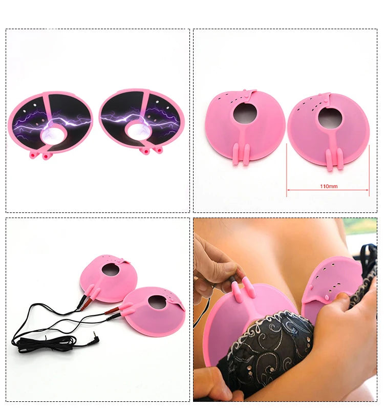 ASHBURNS Electro Shock Anal Butt Plug Electric Nipple Sucker Clamps E-stim Penis Plug Ring Cock Cage SM Chastity Couple Sex Medical Toys