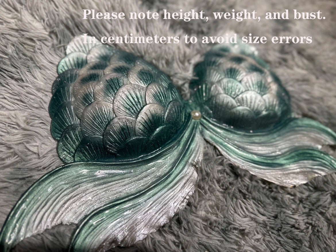Super Beautiful Mermaid Bikini Silicone Bra Summer Swimming Free Diving Cosplay Mermaid Bra Oceanarium Bar Performance Clothing